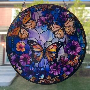 - ❤️2 for $25❤️ butterfly trip purple hanging suncatcher, window ornament